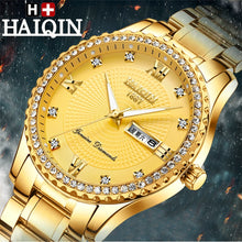 Load image into Gallery viewer, HAIQIN Men's Watches NEW Brand Business Quartz Diamond Luxury Gold Watch Men