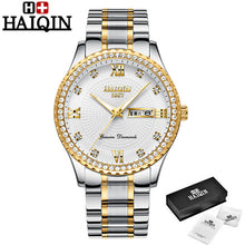 Load image into Gallery viewer, HAIQIN Men's Watches NEW Brand Business Quartz Diamond Luxury Gold Watch Men